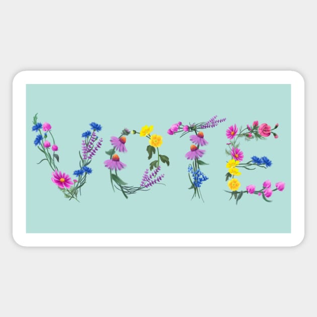 Vote (Wildflowers) Sticker by Star Sandwich